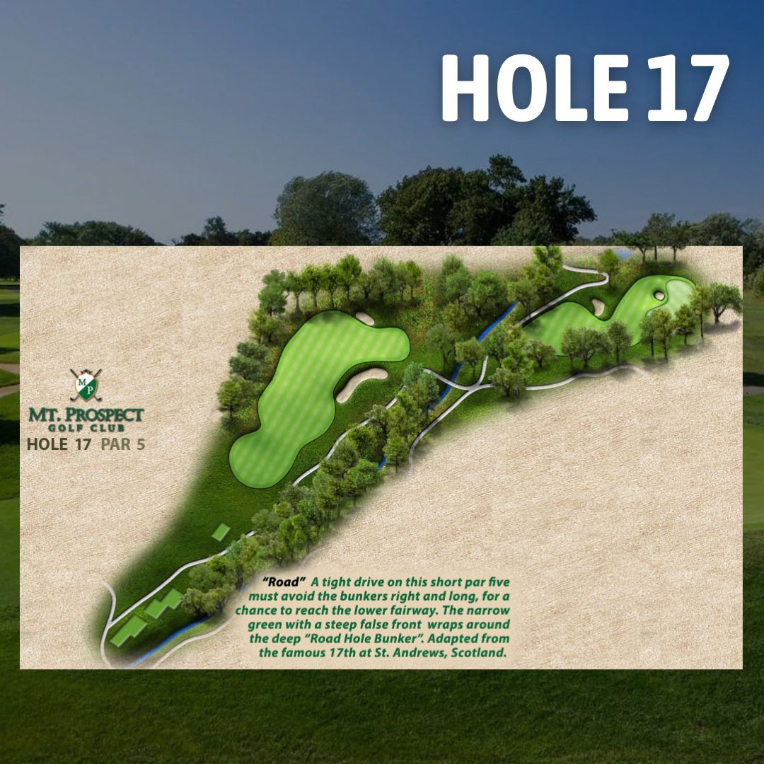 MtProspectGC's tweet photo. Hole 17, a true test of skill and strategy! Black - 480 Silver - 470 Gold - 420 Bronze - 410⛳️.
.
.
#golf #mtprospect #mpgc #illinoisgolf #chicagogolf #mtprospectgc #golfforeever #golfcourse #golflife #golfpro #golflife #golfseason #golfholes #golfarchitecture #famousgolfholes https://t.co/HnkSMy96zH
