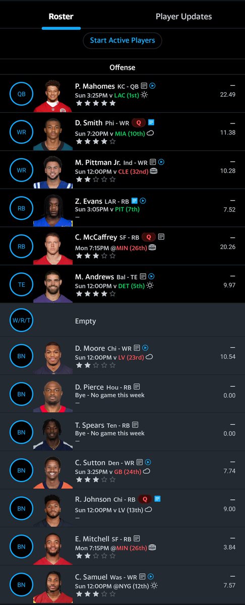 IamMarcD's tweet photo. @justinboone how are you setting this lineup for week 7?  half ppr https://t.co/R4Uscrljfg