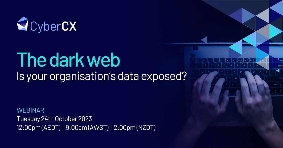 Join our expert team of cyber investigators on a discovery of the #darkweb, including demonstrations of how it's used by criminals, the challenges in investigating them, &amp; a demonstration of customised tools CyberCX has developed to assist in the investigations we've undertaken: