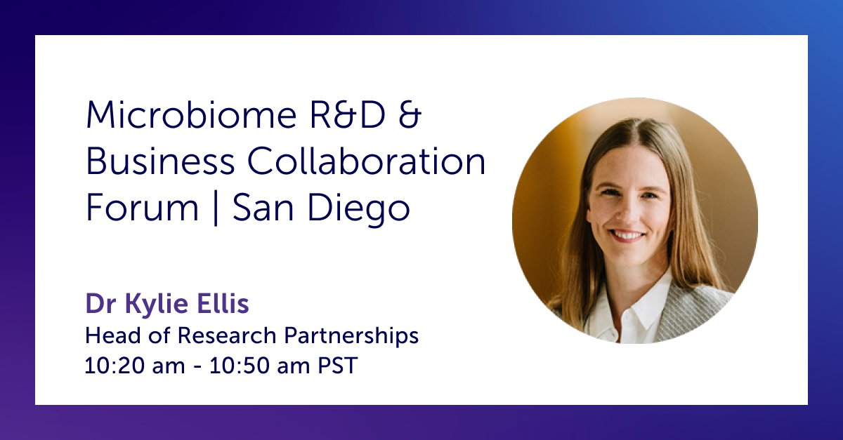Tomorrow, join Dr Kylie Ellis, Head of Research Partnerships at the 11th #MicrobiomeForum for a talk on ‘Next-gen biotics: From data to delivery.’ Discover Microba’s biotic discovery process and how we help clients create effective biotic products: loom.ly/2CI3i9k