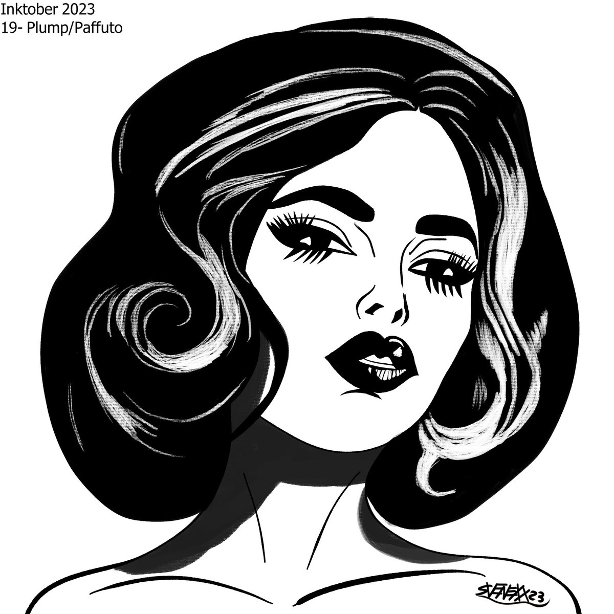 svenexx's tweet photo. inktober day 19- Plump/Paffuto
#inktoberitalia #inktober #inktober2023 #inktober2023day19 #inktober2023plump #art #digital #ink #inktober #drawing #inkart #plump #paffuto #lips #labbra #pinup #blackandwhite #inktoberchallenge #inktoberchallenge2023 https://t.co/AYKCUWmXaF