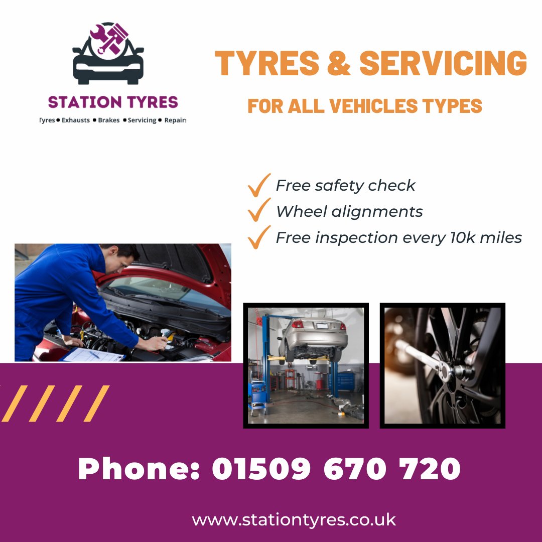 Your vehicle's tyres can be affected by changes in weather and poor road conditions, leading to wear and damage over time. It's crucial to ensure that your tyres are in top condition for your safety and that of your passengers while driving. 
Call 01509 670 720 

#tyresafety