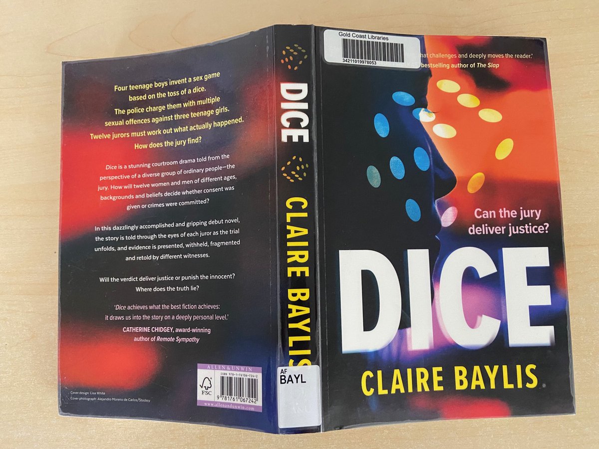 Absolutely gripped by courtroom drama #Dice by @CbaylisClaire. Four teenage boys invent a sex game based on the toss of a dice. They're charged with sexual offences. Will the jury find them guilty? An important and thought-provoking novel perfect for fans of Kia Abdullah.