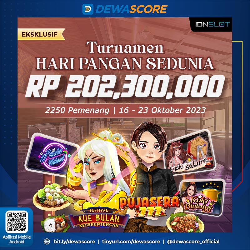 ofc_dewascore's tweet photo. Tiba waktunya bagi anda untuk bergabung dalam keseruan Turnamen Hari Pangan Sedunia bersama DEWASCORE✨🚀Mari gabung dan mainkan sekarang juga karena ada hadiah besar yang menunggu kalian dengan total RP 202.300.000 untuk 2.250 orang pemenang💸💸Periode 16 - 23 Oktober 2023. https://t.co/MjGnnQuNHr