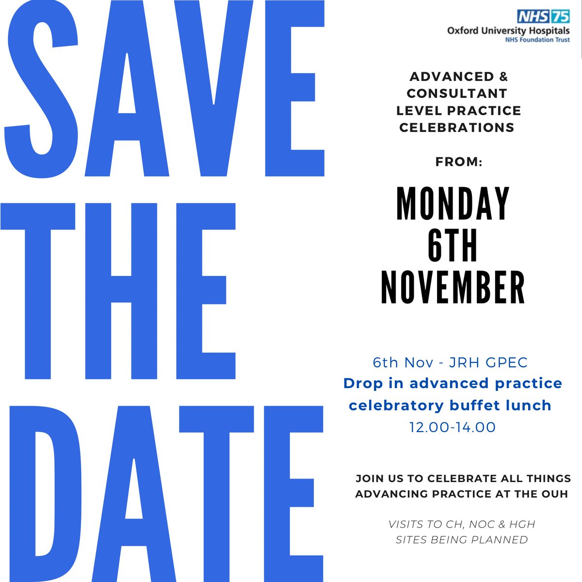 claireozz's tweet image. Excited for November! @OUHospitals Advanced Practitioners &amp;amp; trainee AP’s - drop in for lunch, networking, and Q&amp;amp;A panel with the @OUH_CPF 💙 📩 National AP Conference that week too 🙌

@happycakesuk @OxHospCharity 
#OneTeamOneOUH 
#OUHAdvancedPractice
#AdvancedPractice 💫