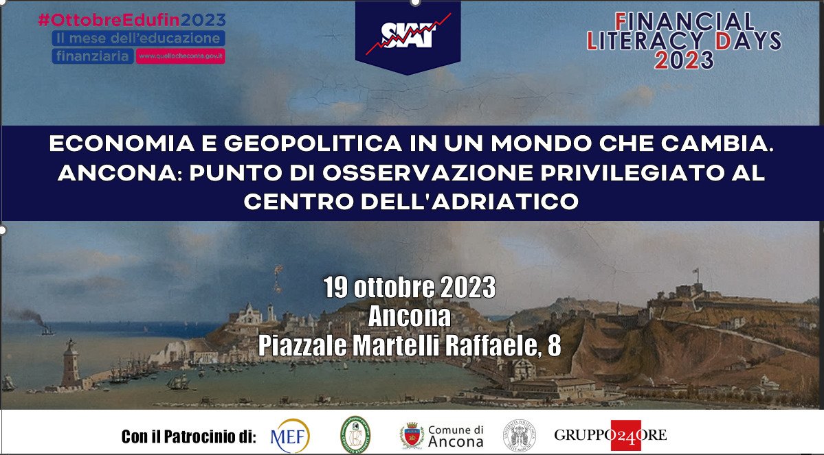 Oggi <a href="/SIAT_Italia/">SIAT</a> vi aspetta ad #Ancona per il convegno "Economia e geopolitica in un mondo che cambia".
Accesso libero.
Col patrocinio di <a href="/MEF_GOV/">MEF</a> , Consiglio Regionale, Università Politecnicadelle Marche, Comune di Ancona, StudioassociatoCMNP, con il Gruppo 24Ore media partner.