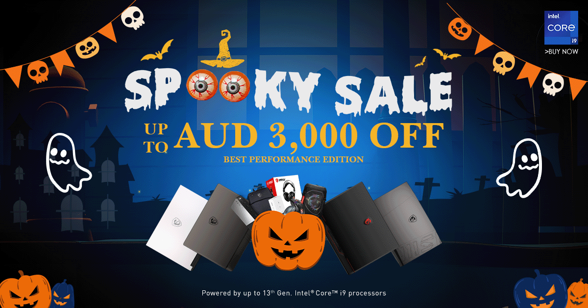 AustraliaMSI's tweet photo. Embrace the eerie excitement of the Halloween season with MSI's spine-tingling Spooky Sale!
๐ฆ๐บ https://t.co/0FtxQ558MY
#MSISpookySale #TechTreats #HalloweenSavings #MSIGAMING #msiNO1ingaming #iamagamer @IntelANZ @NvidiaANZ #trickortreat https://t.co/3YKj8o3p53