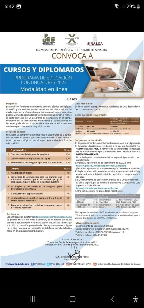 RossPaeL's tweet photo. @USICAMM_OFICIAL hola estos cursos y diplomados son válidos para promoci��n horizontal en el estado de Sinaloa? https://t.co/3cAfgU4VqR
