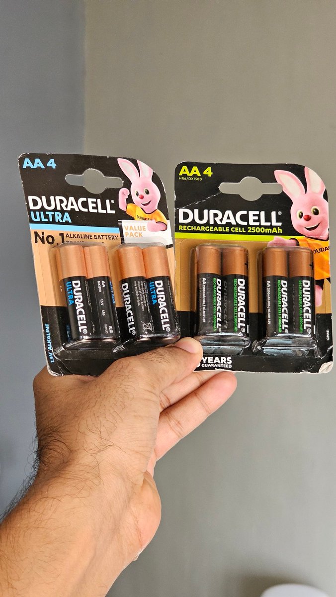 Rechargable vs Regular AA batteries.. Let's see which one is more value for money. Have put both variants in two smart locks in the house. Will update again after 6 months. Regular AA battery cost- ₹160 Rechargable AA battery cost- ₹930 Write down your prediction in replies,👇🏼