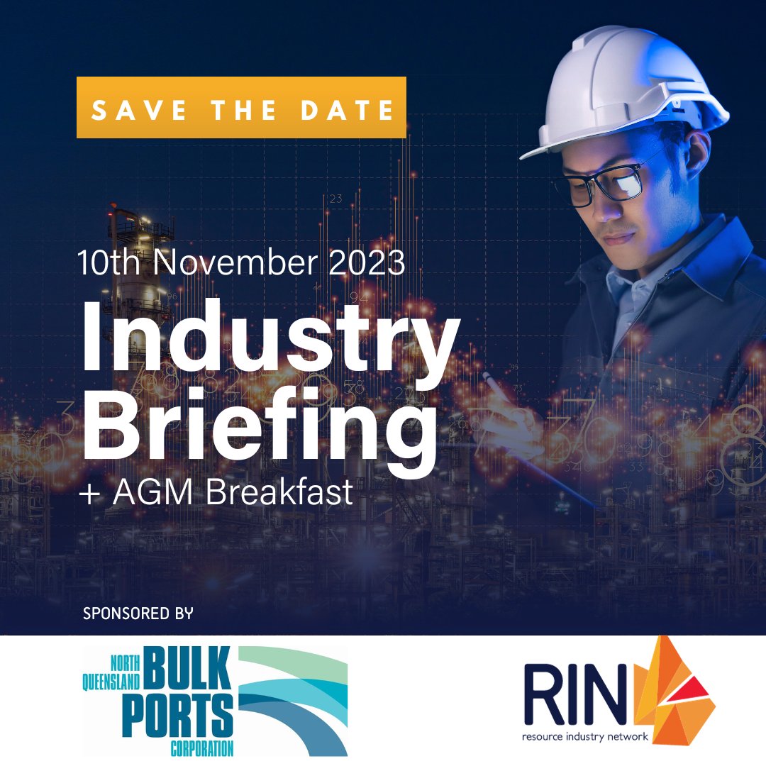 Our upcoming November Industry Briefing + AMG Breakfast is taking place on Friday, 10th November. 
This event's guest speaker is Brendan Webb, CEO of North Queensland Bulk Ports Corporation.

For tickets and more information, visit: ow.ly/RQGB50PWVsp