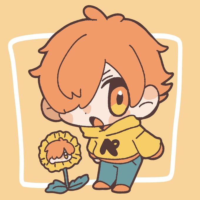 「orange hair yellow hoodie」 illustration images(Latest)