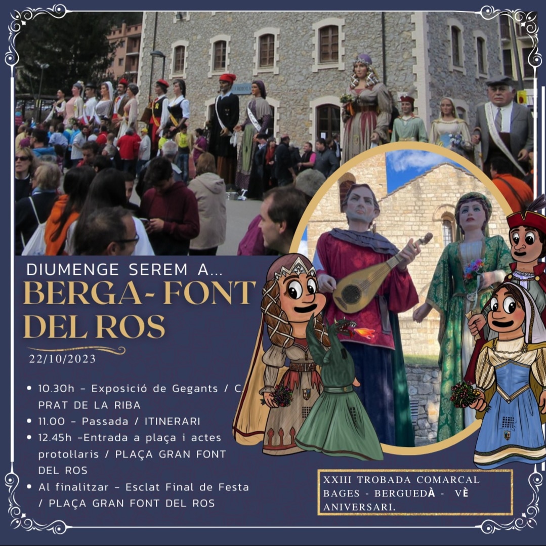 •• Diumenge visitem... 𝙁𝙊𝙉𝙏 𝘿𝙀𝙇 𝙍𝙊𝙎 𝘿𝙀 𝘽𝙀𝙍𝙂𝘼 (𝟮𝟯𝗮 𝗧𝗿𝗼𝗯𝗮𝗱𝗮 𝗖𝗼𝗺𝗮𝗿𝗰𝗮𝗹 𝗕𝗮𝗴𝗲𝘀-𝗕𝗲𝗿𝗴𝘂𝗲𝗱à) 🌼 🪕••

👉🏻 Aquest proper diumenge dia 22 d'octubre, anirem fins a la capital del Berguedà per visitar la 𝙁𝙊𝙉𝙏 𝘿𝙀𝙇 𝙍𝙊𝙎 𝘿𝙀 𝘽𝙀𝙍𝙂𝘼!