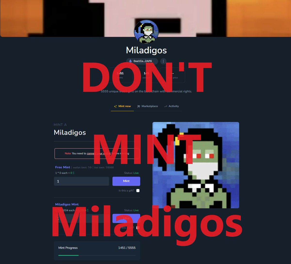 NakaMilady's tweet photo. We have received news that our collection has been stolen. Miladigos stole our ipfs.

‼️Nakamilady is Original Collection‼️ https://t.co/WJRHZ7qR5d