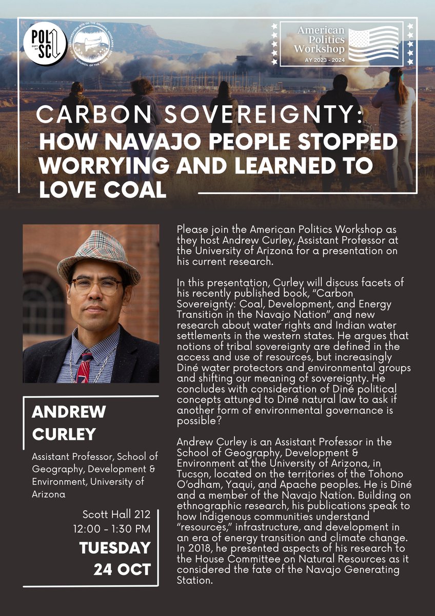 Looking forward to welcoming Andrew Curley to talk about #carbon #Sovereignty <a href="/PoliSciatNU/">Northwestern Political Science</a> <a href="/for_indigenous/">Center for Native American & Indigenous Research</a> <a href="/TrienensInst/">Trienens Institute for Sustainability and Energy</a>