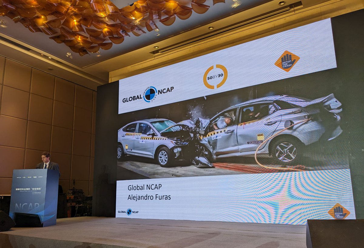 LatinNCAP's tweet photo. “The double standard is a concerning reality. It is unacceptable that consumers still receive different safety levels from the same manufacturer depending on where they live”
Alejandro Furas @GlobalNCAP Secretary General at NCAP Liaison Meeting hosted by #Catarc and @ChinaNCAP https://t.co/EP2CQ27vOF
