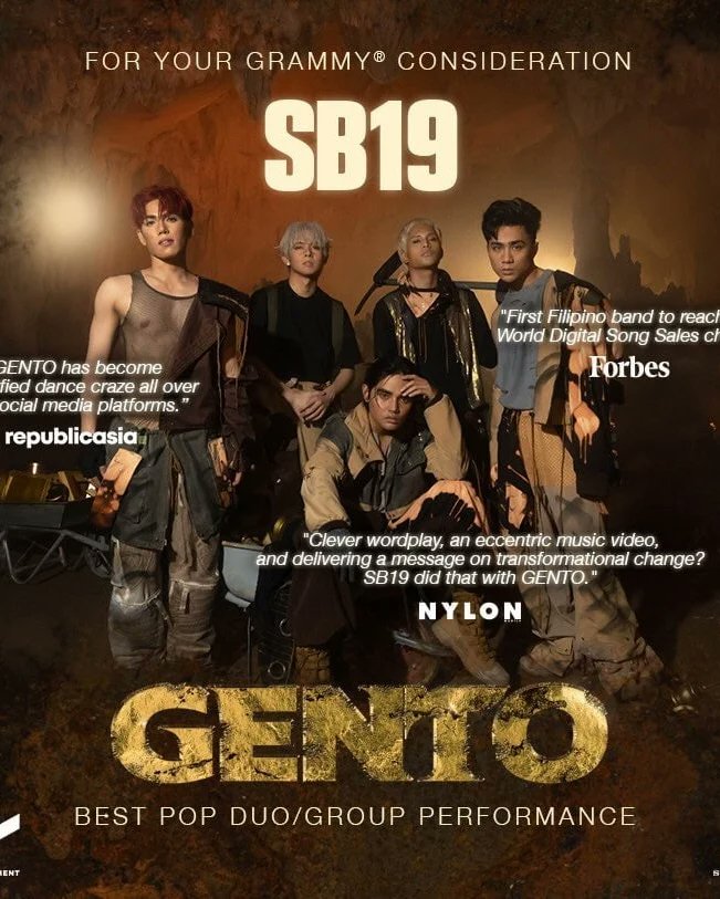 GENTO and its heartfelt lyrics broke conventional boundaries, inspiring a wave of artists to experiment with new sounds and themes.

#vote4grammys #GetSB19GrammyNominated
#SB19RoadToGrammyNomination #SB19GENTO