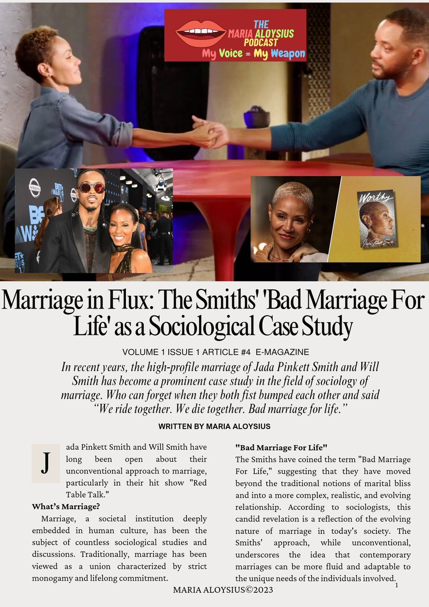 Bad marriage for life! Full article : medium.com/@maria.sociolo…
#WillSmith #JadaPinkettSmith #JadaPinkett #sociology #marriage #relationships #augustalsina #oscarslap #chrisrock