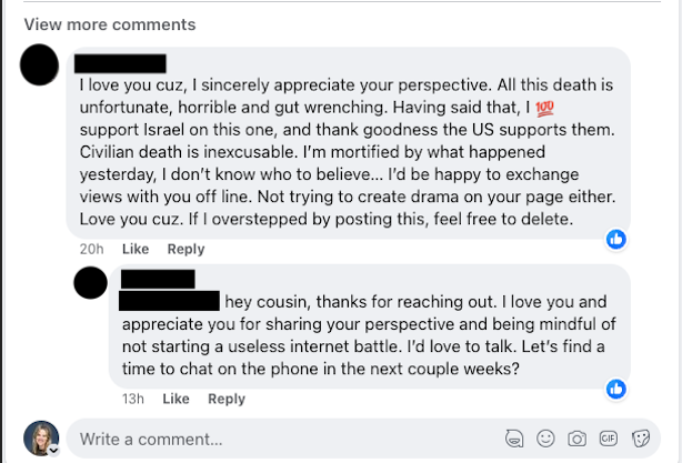 Imagine if all Internet conversations were like the one I just witnessed on a friend's Facebook page