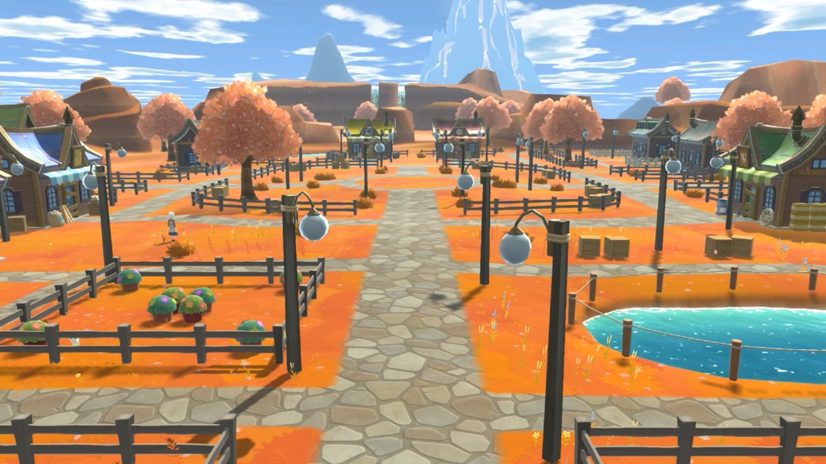 Cherubae's tweet photo. Oh my. I wasn't expecting a whole new town with the Visitors from Afar DLC. I assumed the Verne Trading Company was taking over all the empty houses in Providence... #HMAnthos #HarvestMoon https://t.co/nLC5elxkqy