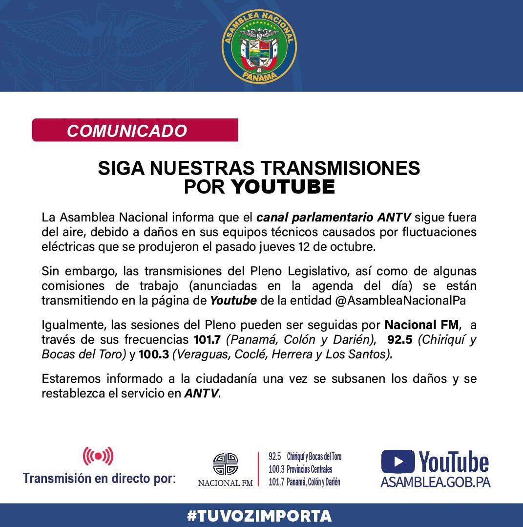 Siga nuestro trabajo legislativo en directo por nuestro canal de Youtube.

#tuvozimporta