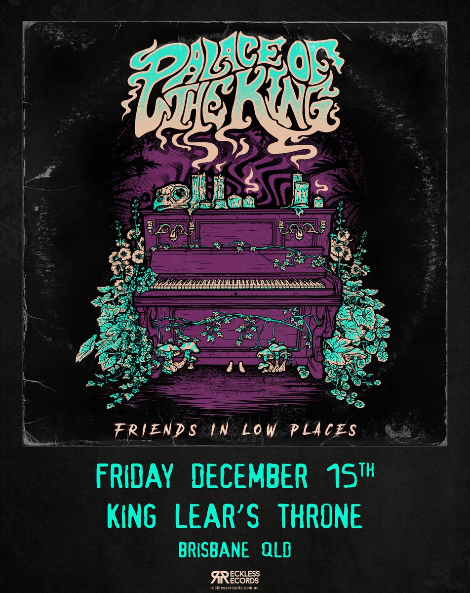 Brisbane! See you Fri 15th Dec at King Lear's Throne! We're supporting Melbourne rockers @PalaceOfTheKing as part of their 'Friends In Low Places' album launch tour with @Blackwhiskeyaus Tix / Info here: facebook.com/events/1516630…