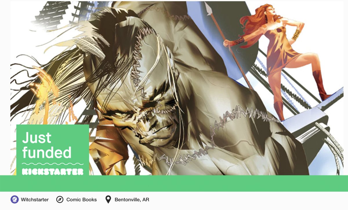 We are funded! Many thanks. Early bird specials still good until noon tomorrow. Features work by <a href="/McComicker/">now drawing comics</a> <a href="/octupusinker/">JULIO ROJAS 🇲🇽</a> <a href="/FrankiePitt/">Frank Pittarese: Editor-for-Hire</a> @SteveBryantArt and <a href="/ericnguyenart/">Eric Nguyen</a> <a href="/KickstarterRead/">Kickstarter Reads</a> #Kickstarter #comics #frankenstein #cthulhu #witchstarter Back here: kickstarter.com/projects/90059…