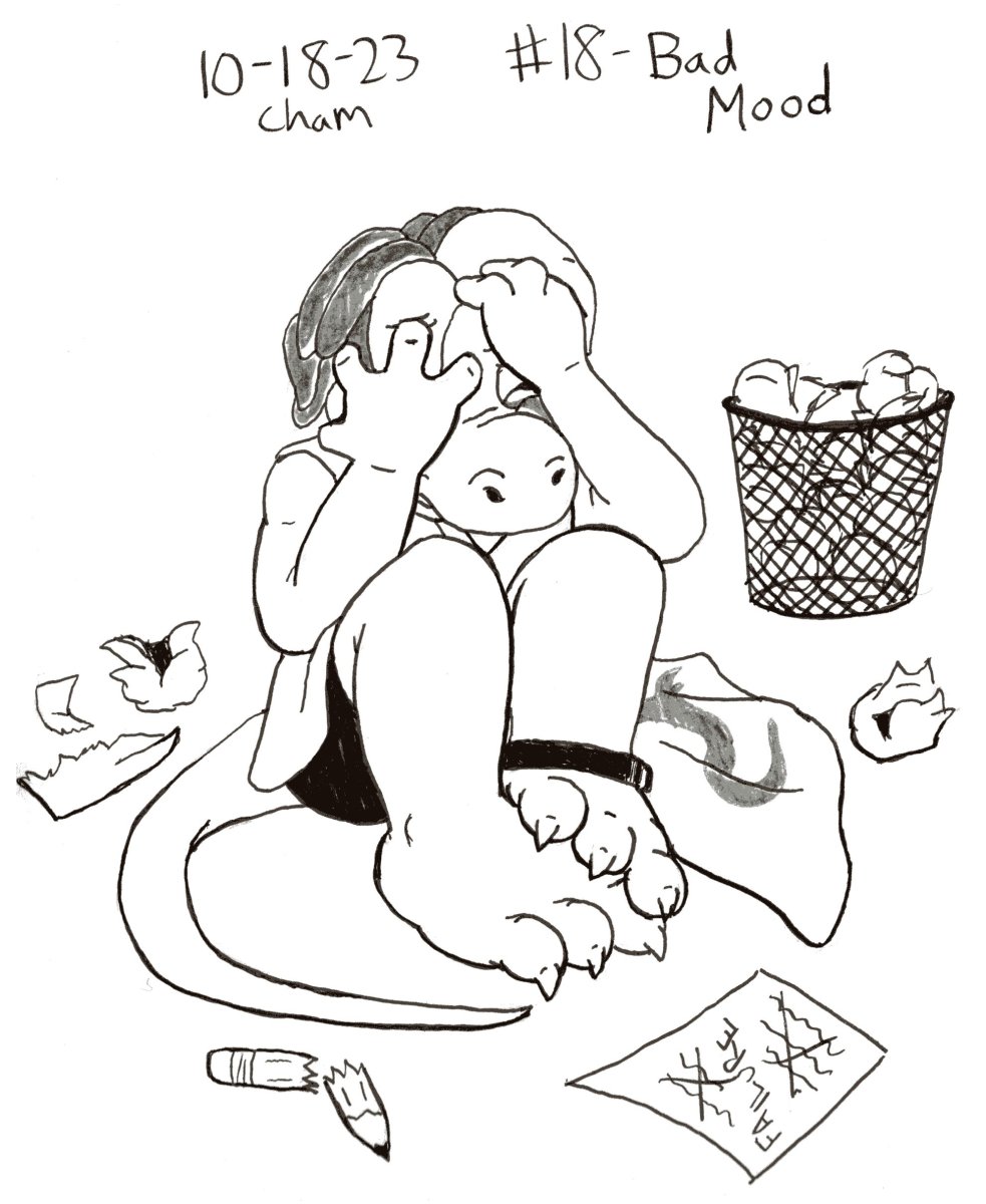 #Inktober Day 18 - Bad Mood

Don't worry, I'm okay! Though I did tap into some true emotions to get the 'feel' for this picture. I've never really been one for 'vent art' before, but there was some catharsis here.
#art #furryart
