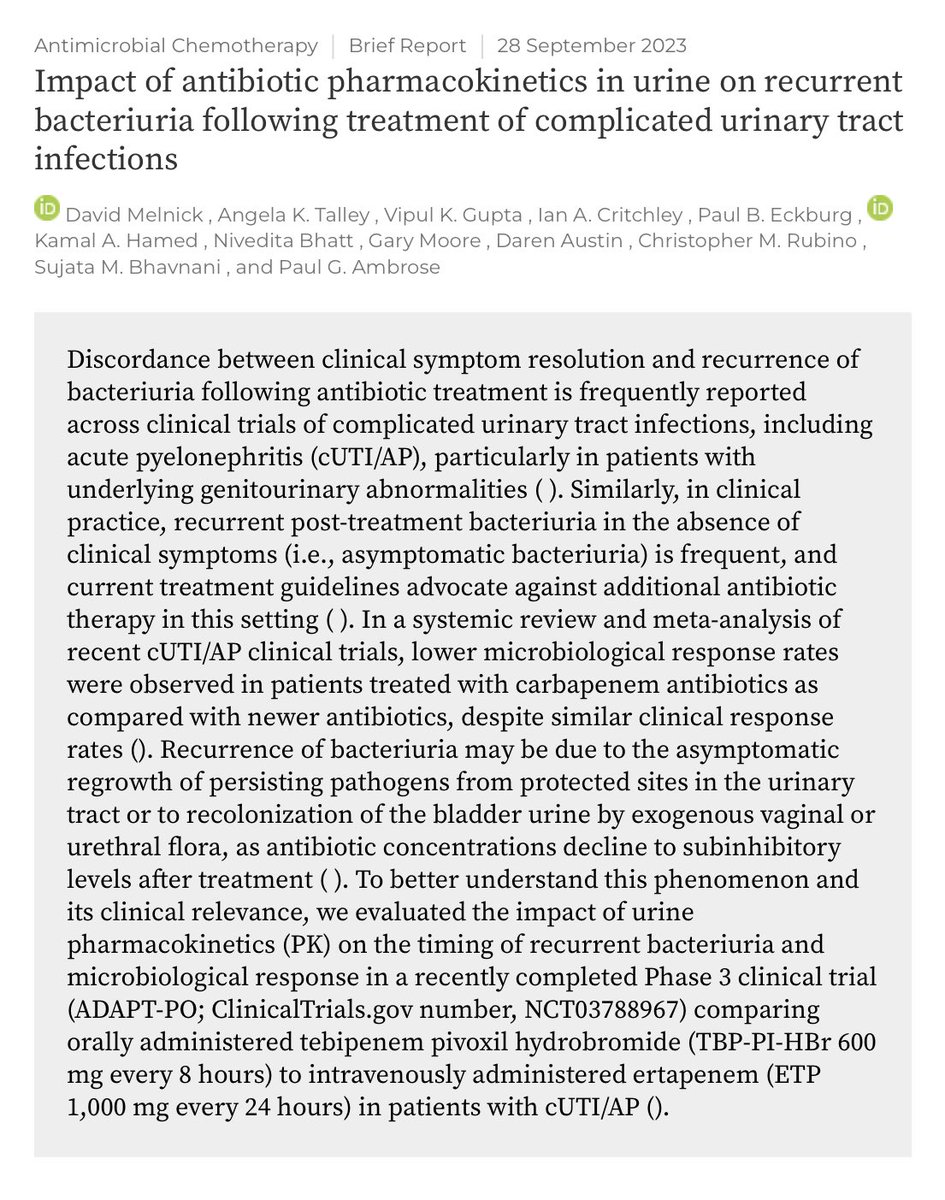Urinary PK - the next topic of dinner conversation? journals.asm.org/doi/10.1128/aa… in @ASMicrobiology @bwtrautner