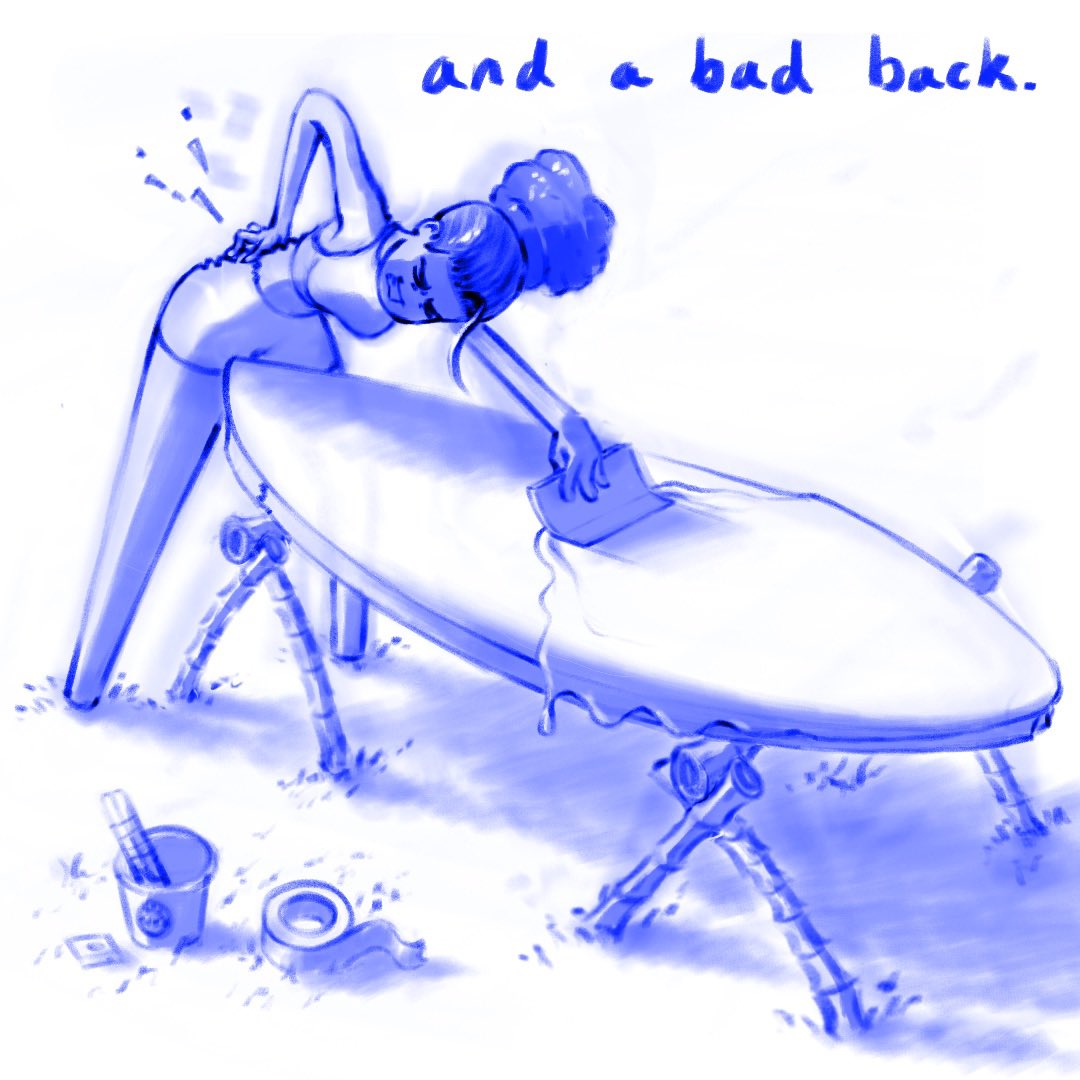 (15/31) blue inktober series #backpain #lowerback #glassing #surfboard #diy #inktober #inktober2023 #blue #shortstory #story #comic #webcomic #webtoon #originalcharacter #procreate #art #illustration #ink #drawing #beach #surf #jungle #tropical #anime #manga