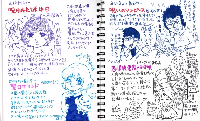 森下先生少女時代のホラー作品達。 昭和のホラー漫画は味わい深いものが多数。 #森下ノート