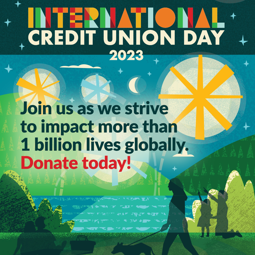 Help us celebrate the 75th anniversary of International Credit Union Day® on Thursday, October 19, 2023. Donate today! Visit our fundraising team page at: bit.ly/3Q0vJAi