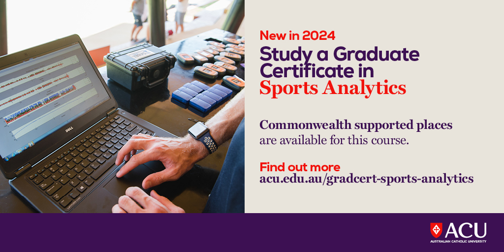 We welcome the new Graduate Certificate in Sports Analytics to the #ACUMHPS suite of degrees in 2024. CSP for this course are available! Join us - acu.edu.au/gradcert-sport… #ACUMHPS