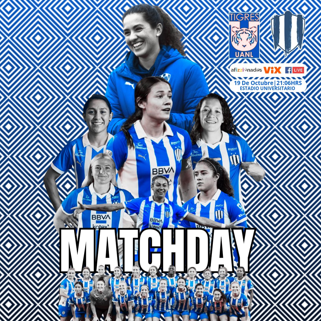 Supercorp23's tweet photo. La 𝗷𝗼𝗿𝗻𝗮𝗱𝗮 𝟭6 del #Apertura2023 👇🏼
✨¡Vamos Rayadas!✨
🗓 Jueves 19 de Octubre
⌚ 21:06 hrs.
🏟️ ESTADIO UNIVERSITARIO
📺 VIX | AFIZZIONADOS | FB LIVE
#ClásicoRegioFemenil 🤠
#RayadasVsTigres
#Rayadas https://t.co/1lUlkxnEmg