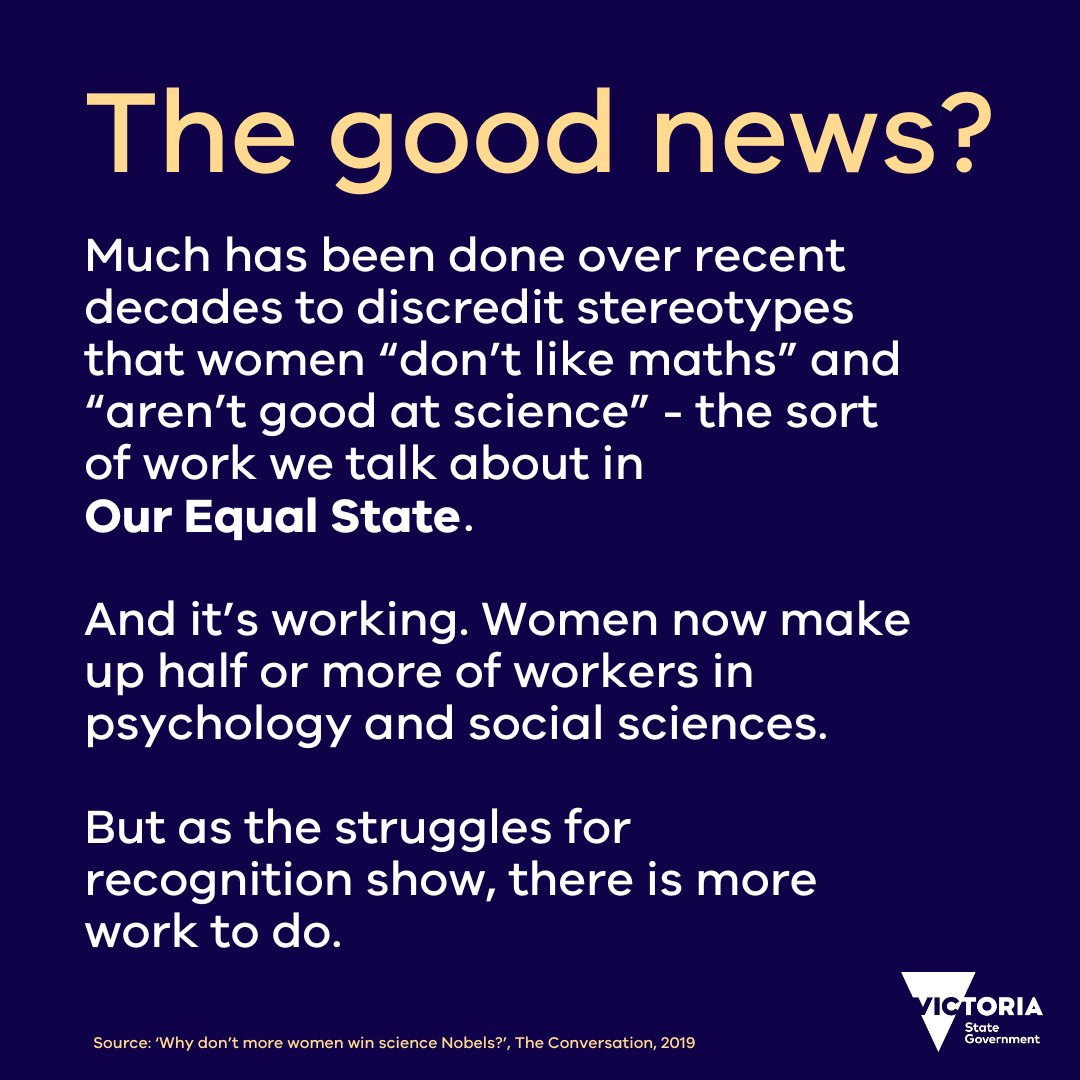Answering why women in STEM careers don’t win more awards is complicated. It’s also why Victoria’s gender equality strategy, Our equal state, is so vital. Read Our equal state: vic.gov.au/our-equal-state #OurEqualState