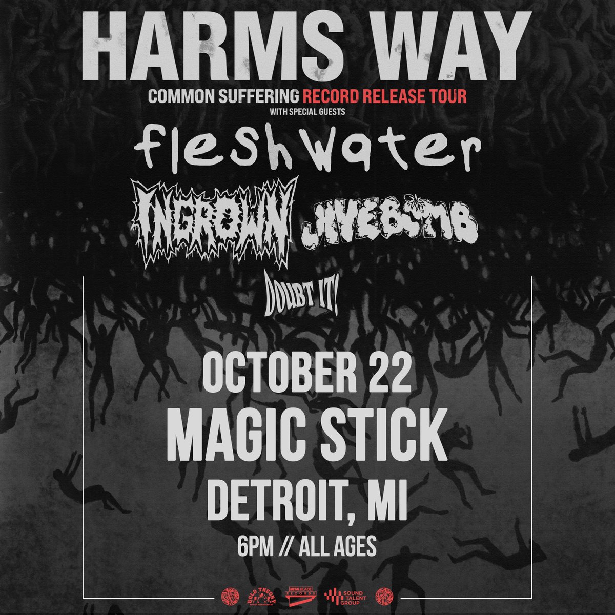 Majestic Detroit (@majesticdetroit) on Twitter photo 🆕 Support Update: <a href="/Doubtitrocks/">Doubt It!</a> will be joining the <a href="/harmsxway/">Harm's Way</a> bill this Sunday at the Magic Stick with <a href="/fleshwater_fm/">fleshwater</a>, <a href="/ingrownhc/">Ingrown</a>
and <a href="/jivebomb/">JIVEBOMB</a>!
🎟️ majesticdet.live/harmsway 🆕 Support Update: <a href="/Doubtitrocks/">Doubt It!</a> will be joining the <a href="/harmsxway/">Harm's Way</a> bill this Sunday at the Magic Stick with <a href="/fleshwater_fm/">fleshwater</a>, <a href="/ingrownhc/">Ingrown</a>
and <a href="/jivebomb/">JIVEBOMB</a>!
🎟️ majesticdet.live/harmsway