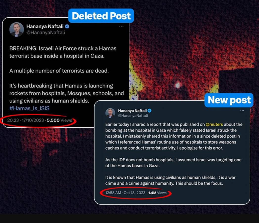 sk19775874's tweet photo. Hananya Naftali, an aide to Israeli PM Benjamin Netanyahu, deleted his social media posts confirming Israel had struck Al Ahli Arab Hospital in Palestine's Gaza, killing at least 500 Palestinians.Netanyahu aide deletes own post confirming Israeli attack on Al Ahli HospitaL #GAZA https://t.co/0gwpFzKfCX