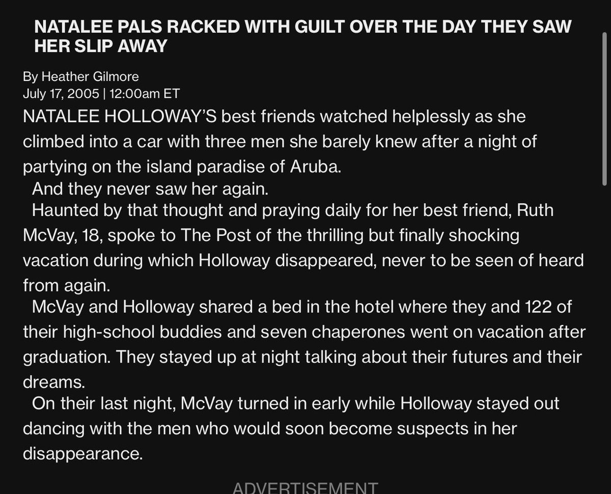 Smfh …yall could’ve tried harder you never let your friends get into a car when yall are in another country. No no no….#NataleeHolloway
