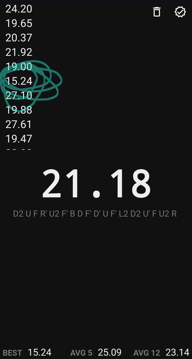 Picked the rubiks cube back up the last 2 weeks after about 7 years of not speedcubing and set my record for a complete solve with no lucky 'skips'. This 15 seconds is my 2nd best solve of all time so far😍 I got 11 seconds with a lucky 'last step' skip back in the day🤯