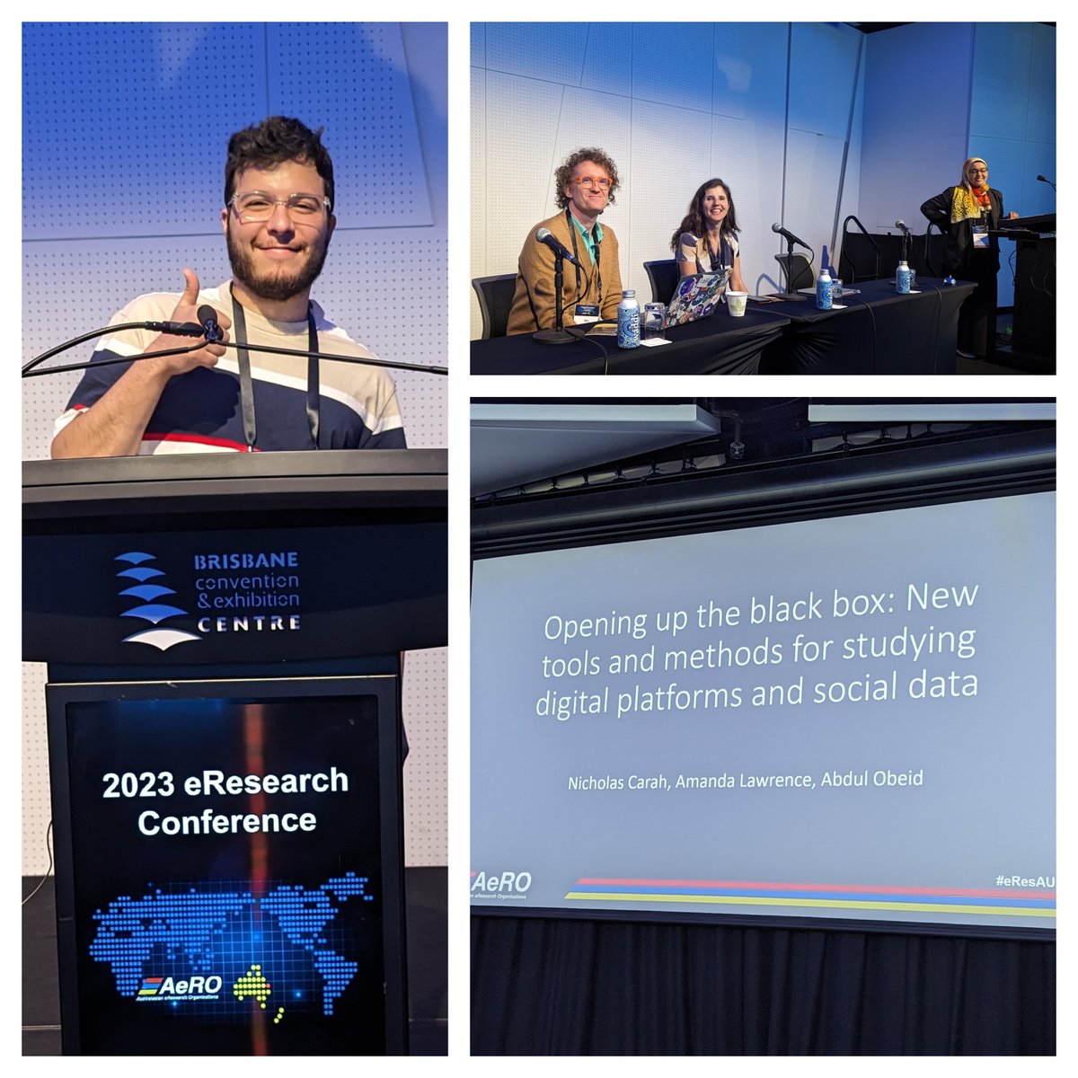 Abdul Karim Obeid (@aobeid_1) on Twitter photo Yesterday @ @AeRO_eResearch's 2023 eResearch Conference, <a href="/nnniccc/">nicholas carah</a> <a href="/amandaslawrence/">Amanda Lawrence</a> & I gave a presentation on "opening up the black box" of digital platforms and social data π₯οΈππ Shoutout to Fathima Haseen who chaired the session, and all those who attended π #eresearch Yesterday @ @AeRO_eResearch's 2023 eResearch Conference, <a href="/nnniccc/">nicholas carah</a> <a href="/amandaslawrence/">Amanda Lawrence</a> & I gave a presentation on "opening up the black box" of digital platforms and social data π₯οΈππ Shoutout to Fathima Haseen who chaired the session, and all those who attended π #eresearch
