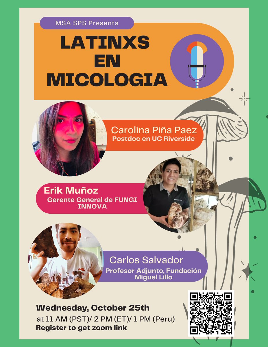 MSAStudents's tweet photo. Upcoming event!   

We cannot wait to see you there!  

#mycology #Latinx #Spanish https://t.co/G8QRE5LjOt