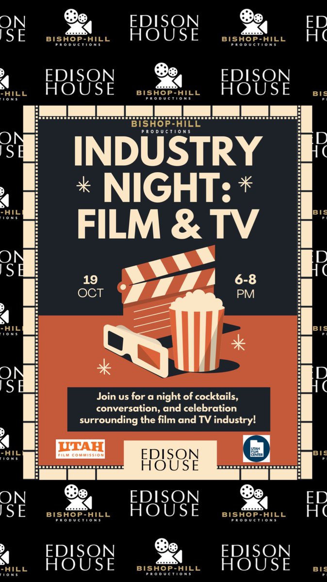 MarkusBHill's tweet photo. Tomorrow night at #EdisonHouse Salt Lake City! I’m hosting a Film/TV Industry Night w/ special guests from @Film_Utah and @UtahFilmCenter - come celebrate the growing film community in this great state. #FilmUtah https://t.co/nAT3hdJqxc