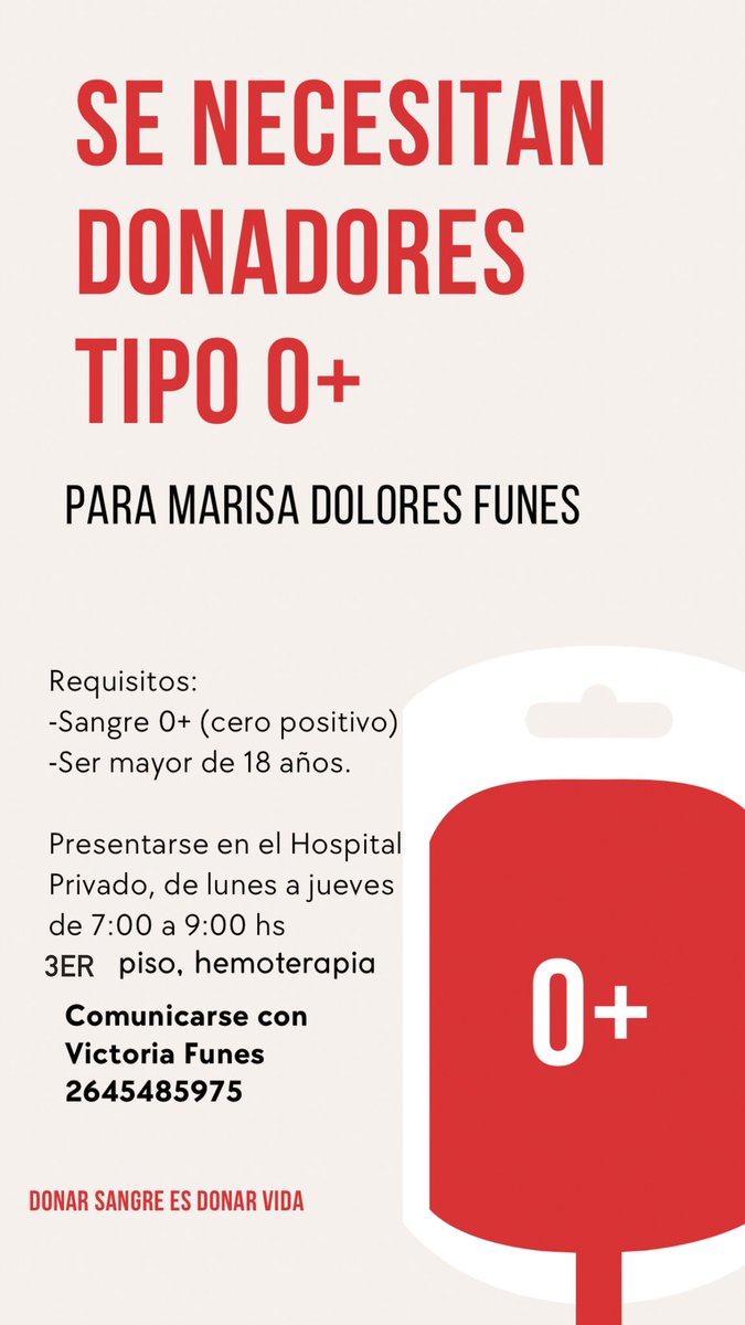 vvicofunes's tweet photo. me podrían ayudar a difundir con un rt o un me gusta, por favor
es para mi mamá, tiene una segunda operación de reemplazo de cadera (las cuales son largas), y en la primera quedamos debiendo donantes. 
Además de eso necesita también para la segunda cirugía. + https://t.co/v4ip1UuBVG