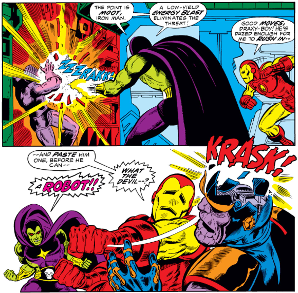 MarvelADay's tweet photo. #MarvelADay #IM55 The real Thanos has escaped, leaving a robot in his place. - JRW https://t.co/BBvetewYtr