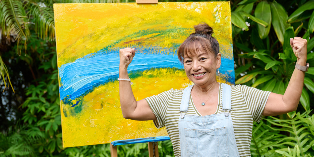 Imagine Leni Acosta Knight's disbelief when she was diagnosed with breast cancer in July 2018. At age 62, the local artist was leading a healthy, stress-free lifestyle with no history of breast cancer in her family. Be inspired by her story at bit.ly/3gdkjL9.