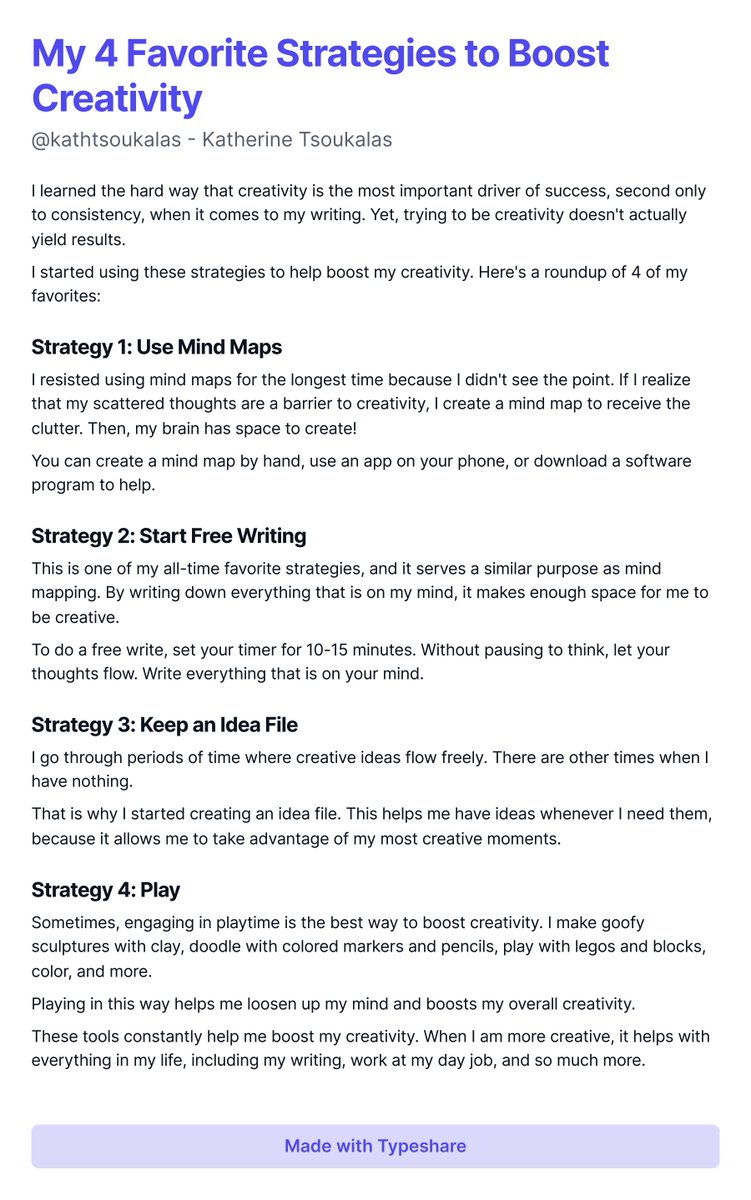 My 4 Favorite Strategies to Boost Creativity - Day 5 of Ship 30 for 30

In this essay, I share with you some of my favorite strategies for boosting creativity.

#creative #creativity #boostcreativity #atomicessay #ship30for30