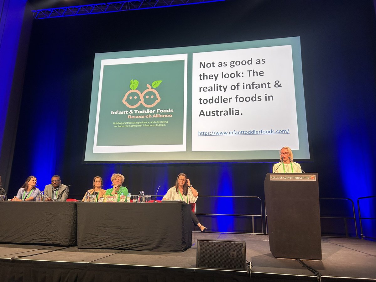 Drcafleming's tweet photo. Well that was fun! Thanks to my wonderful co-presenters for a great symposium outlining how infant and toddler foods are not as good as they look and the crucial role govt regulation needs to play to protect parents and children @kiwischmidtke #ANZOS23 https://t.co/cdfBQIrojp