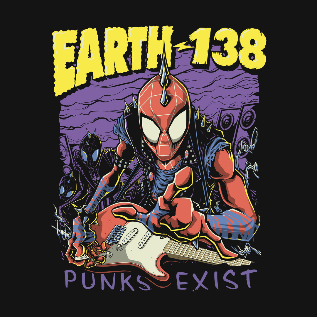 teefury's tweet photo. THE DAILY | “Punks Exist” by #Betmac starts at just $13 today only at #TeeFury! ⚡
https://t.co/aO0fTbhEQm

#teeoftheday #tees #nerdytees #popculturetees #ootd #graphictees #ootd #cooltees #spiderverse #movie #superhero #comicbook #punkrock #spiderpunk https://t.co/FN9rRU3PfX