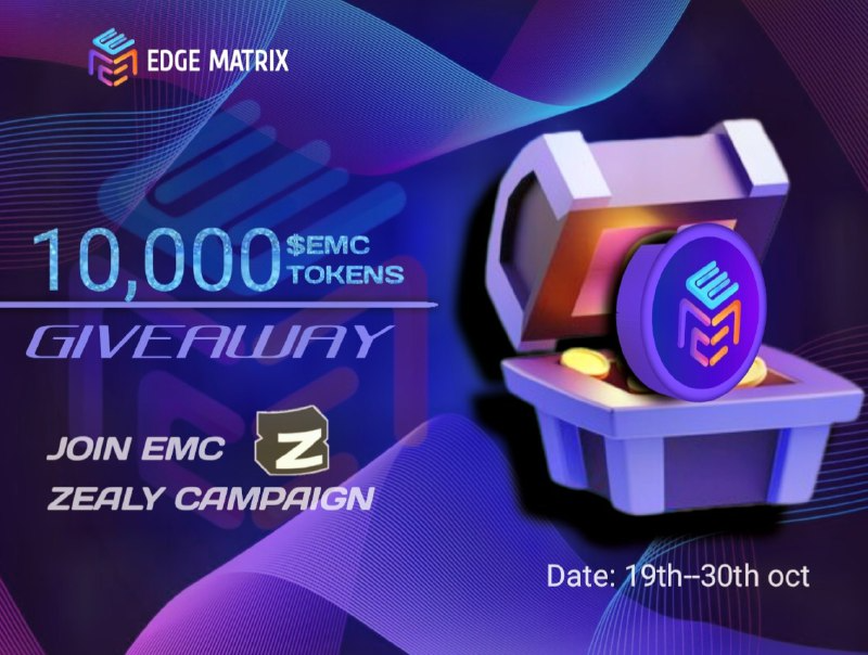 👑#EMC introduces the New Zealy Event with a Total Prize Pool of 10,000 emc tokens ! To be distributed randomly 💥💥

🎊Join Now zealy.io/c/emcofficial/…

Remember! 
Higher your rank, 
More rewards you gain 😜

Complete the various quest to gain rewards 👏

🗓️Airdrop date: