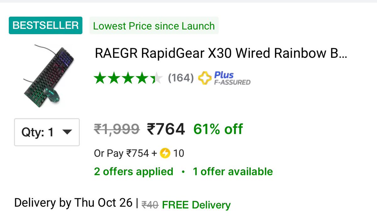 RAEGR Wired Keyboard and Mouse for ₹764

fkrt.it/Nlq842uuuN