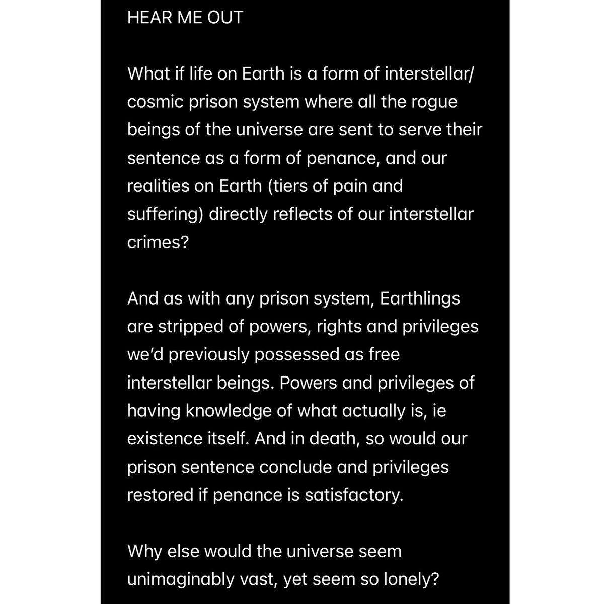 🤔 #philosophy #existence #existential #existentialism #existentialcrisis #whatif #interstellar #cosmos #penance #theuniverse